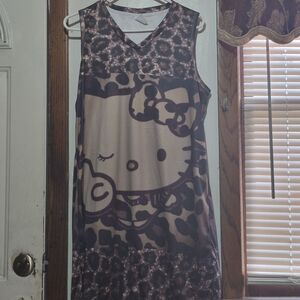 Hello Kitty Brown Leopard Midi Dress